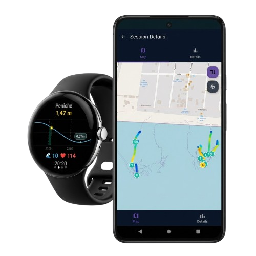 SurfTrackerWatch app on watch and phone